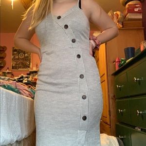 White and grey dress